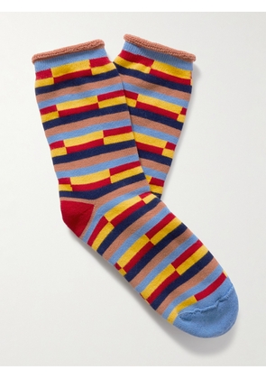 The Elder Statesman - Television Check Striped Cashmere Socks - Men - Multi
