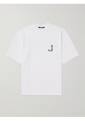 Jacquemus - Logo-Print Embroidered Cotton-Jersey T-Shirt - Men - White - XS