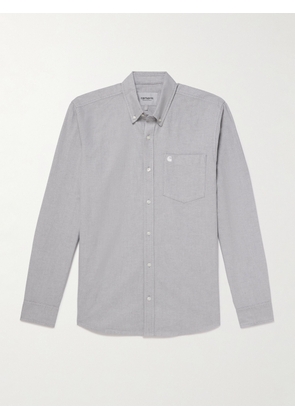 Carhartt WIP - Button-Down Collar Logo-Embroidered Cotton Oxford Shirt - Men - Gray - S