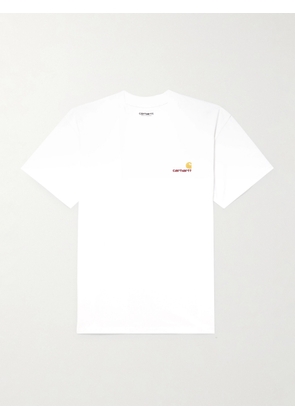 Carhartt WIP - American Script Logo-Embroidered Organic Cotton-Jersey T-Shirt - Men - White - S