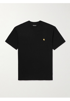 Carhartt WIP - Logo-Embroidered Cotton-Jersey T-Shirt - Men - Black - S
