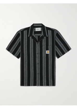 Carhartt WIP - Dodson Camp-Collar Striped Waffle-Knit Cotton Shirt - Men - Black - S