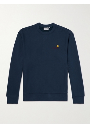 Carhartt WIP - Logo-Embroidered Cotton-Blend Jersey Sweatshirt - Men - Blue - S