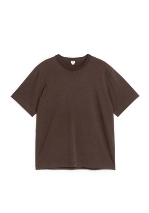 Cotton Linen T-Shirt - Brown