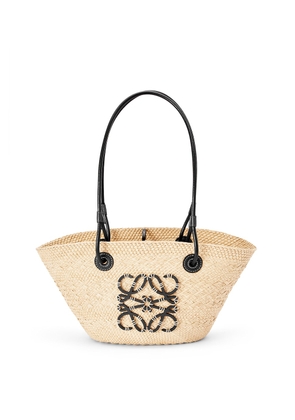 FWRD Boutique Loewe Small Anagram Basket Bag in Natural & Black - Beige. Size all.