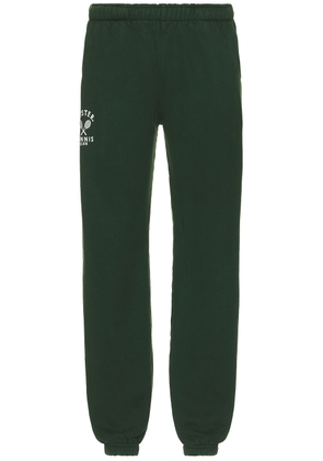 Oyster Tennis Club Sweatpant in Green - Green. Size L (also in M, S, XL/1X).