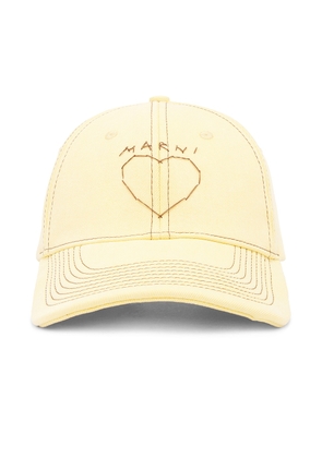 Marni X Paloma Embroidered Baseball Hat in Citrus - Yellow. Size L (also in M, S).