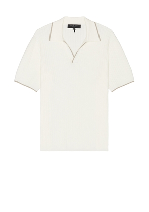 Rag & Bone Harbor Johnny Polo in Ivory - Ivory. Size L (also in M, S, XL/1X).