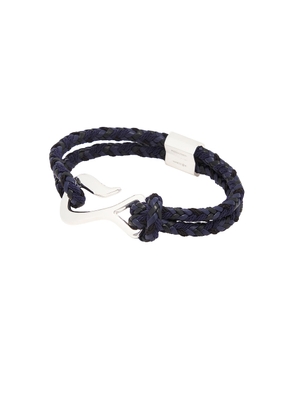 Bottega Veneta Sterling Silver Nappa Bracelet in Dark Sapphire & Black - Black. Size L (also in M, S).
