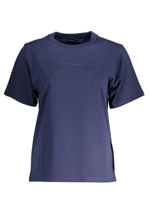 Blue Organic Cotton Tee with Iconic Print - XS