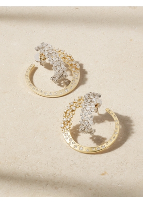 Ananya - Scatter 18-karat White- And Yellow Gold Diamond Hoop Earrings - One size