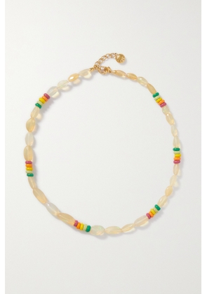 Fry Powers - Sunrise Gold Vermeil, Opal And Enamel Necklace - White - One size