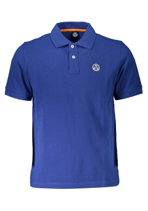 North Sails Chic Blue Cotton Polo Shirt with Logo Detail - XL
