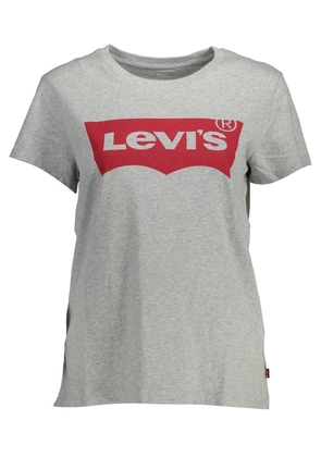 Levi's Chic Gray Logo Print Tee for Casual Elegance - XS