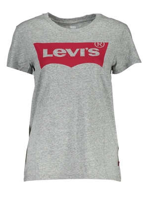 Levi's Chic Gray Printed Logo Cotton Tee for Women - XS
