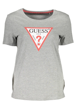 Guess Jeans Chic Gray Printed Logo Tee - XL