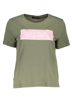 Guess Jeans Chic Green Logo Tee with Short Sleeves - XL