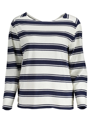 Gant Chic Long-Sleeved White Cotton Tee with V-Neck Detail - S