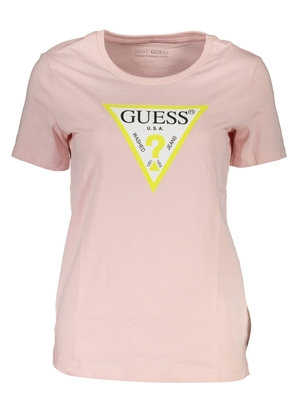 Guess Jeans Chic Pink Logo Tee with Crew Neck - XL