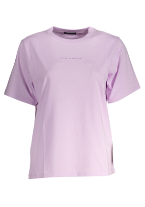 North Sails Chic Pink Organic Cotton Tee with Logo Print - XS