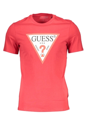 Guess Jeans Chic Red Organic Cotton Tee with Logo - XL