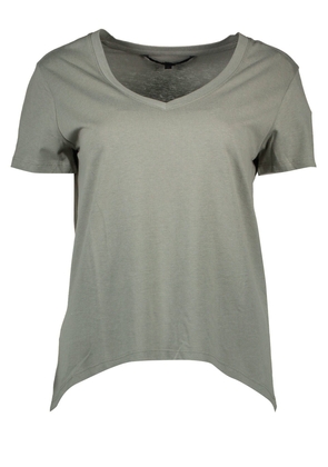 Silvian Heach Chic V-Neck Green Tee with Logo Detailing - XS
