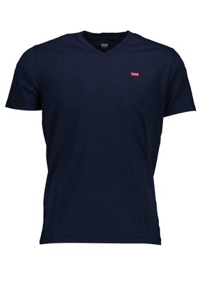 Levi's Classic V-Neck Cotton Tee in Blue - S