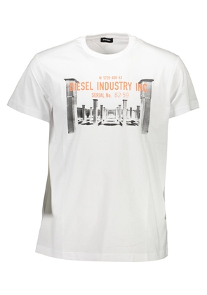 Diesel Crisp White Crew Neck Tee with Iconic Print - XL