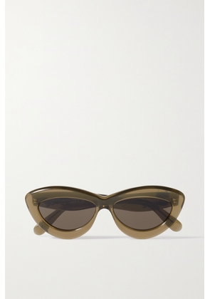 Loewe - Inflated Cat-eye Acetate Sunglasses - Brown - One size