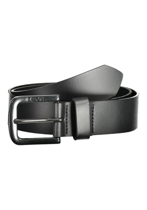 Levi's Elegant Black Leather Belt with Metal Buckle - 80 cm / 32 Inches