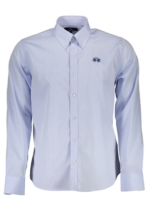 Elegant Light Blue Cotton Shirt - M
