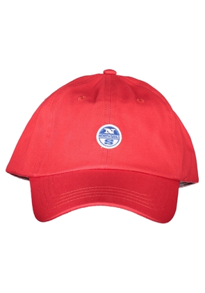 Elegant Red Cotton Cap with Logo Visor