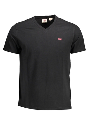 Levi's Elegant V-Neck Black Cotton Tee - S