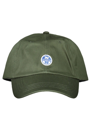 Green Cotton Cap with Visor and Logo Accent