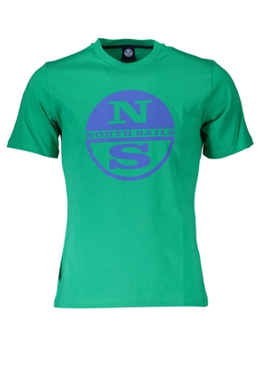 North Sails Green Cotton Logo Tee with Round Neck - L