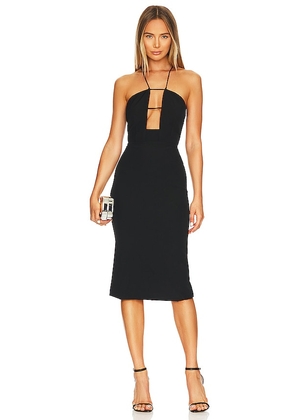 Bardot Cristabel Plunge Midi Dress in Black. Size 2, 4, Aus 6/US 2.