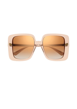 Gucci 80's Monocolor Butterfly Sunglasses in Beige.