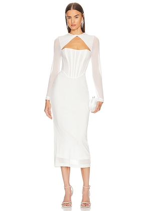 Bardot Ramona Corset Mesh Dress in White. Size 8.
