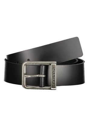 Levi's Sleek Black Leather Belt with Metal Buckle - 90 cm / 36 Inches