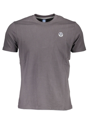 North Sails Sleek Gray Cotton Tee with Iconic Detailing - XXL