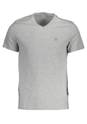 Guess Jeans Sleek Slim Fit V-Neck Tee in Gray - XXL
