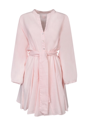 120% Lino Pink Linen Mini Dress