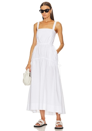Helsa Cotton Poplin Midsummer Dress in White. Size M, S.
