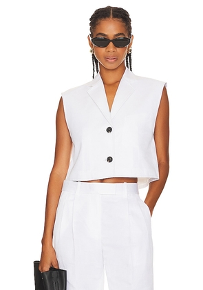 Helmut Lang Cropped Vest in White. Size 6.