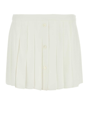 Prada Chalk Silk Miniskirt