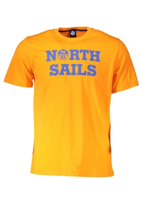 North Sails Vibrant Orange Cotton Tee with Logo Print - XL