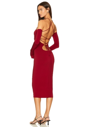 The Andamane Maddy Midi Dress in Red. Size 42.