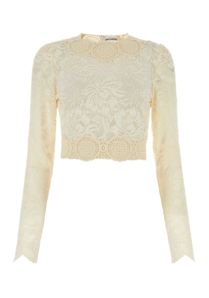 Paco Rabanne Ivory Stretch Lace Top