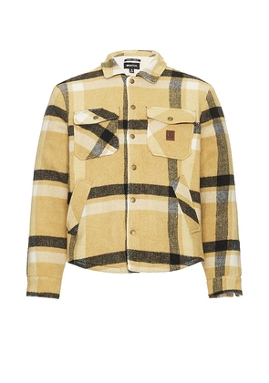 Brixton Durham Sherpa Lined Jacket in Yellow. Size S.