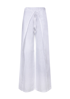 120% Lino White Linen Pareo Trousers